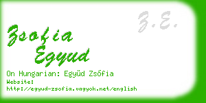 zsofia egyud business card