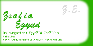 zsofia egyud business card